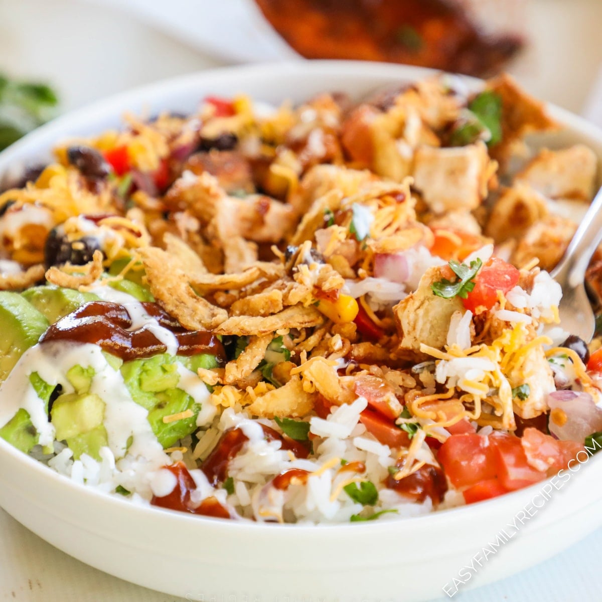 Build Your Best BBQ Chicken Bowl: Tender Chicken & Zesty Toppings